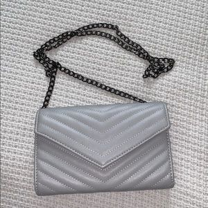 Gray quilted clutch!